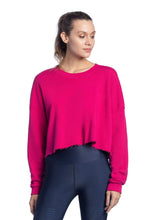 Load image into Gallery viewer, Maaji Fluid Magenta Crop SweatshirtMaaji Fluid Magenta Crop Sweatshirt