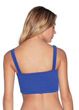 Load image into Gallery viewer, Maaji Pacific Blue Smocking Dazzle 4-Way Reversible Bralette Bikini Top