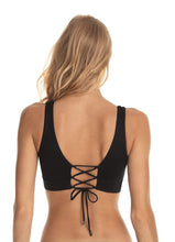 Load image into Gallery viewer, Maaji Hat Black Dazzling 4 way Reversible Bralette Bikini Top