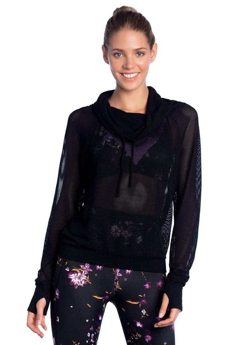 Maaji Inspirit Black Funnel Neck Long Sleeve Top