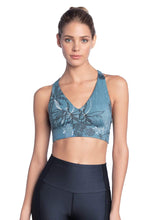 Load image into Gallery viewer, Maaji Whispering Odyssey Aegean Reversible Low Impact Sports Bra W/ Removable Cups
