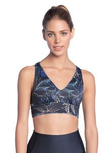 Maaji Whispering Odyssey Aegean Reversible Low Impact Sports Bra W/ Removable Cups