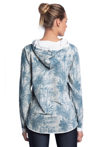 Maaji Felicity Palm Pewter Reversible Hooded Layer