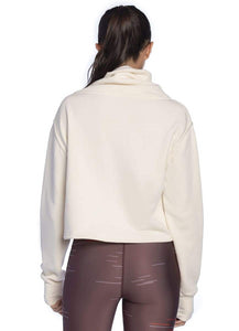 Maaji Thrive Ivory Funnel Neck Sweatshirt