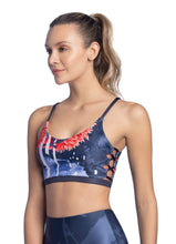 Load image into Gallery viewer, Maaji Idyllic Efflorescence Gray Reversible Medium-Impact Sports Bra
