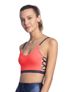 Maaji Idyllic Efflorescence Gray Reversible Medium-Impact Sports Bra