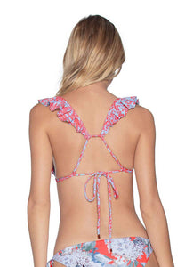 Maaji Sheila Pirouette Ruffle Triangle Reversible Bikini Top