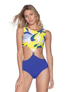 Maaji Sunflower Spin High Neck 4-Way Reversible One Piece Swimsuit