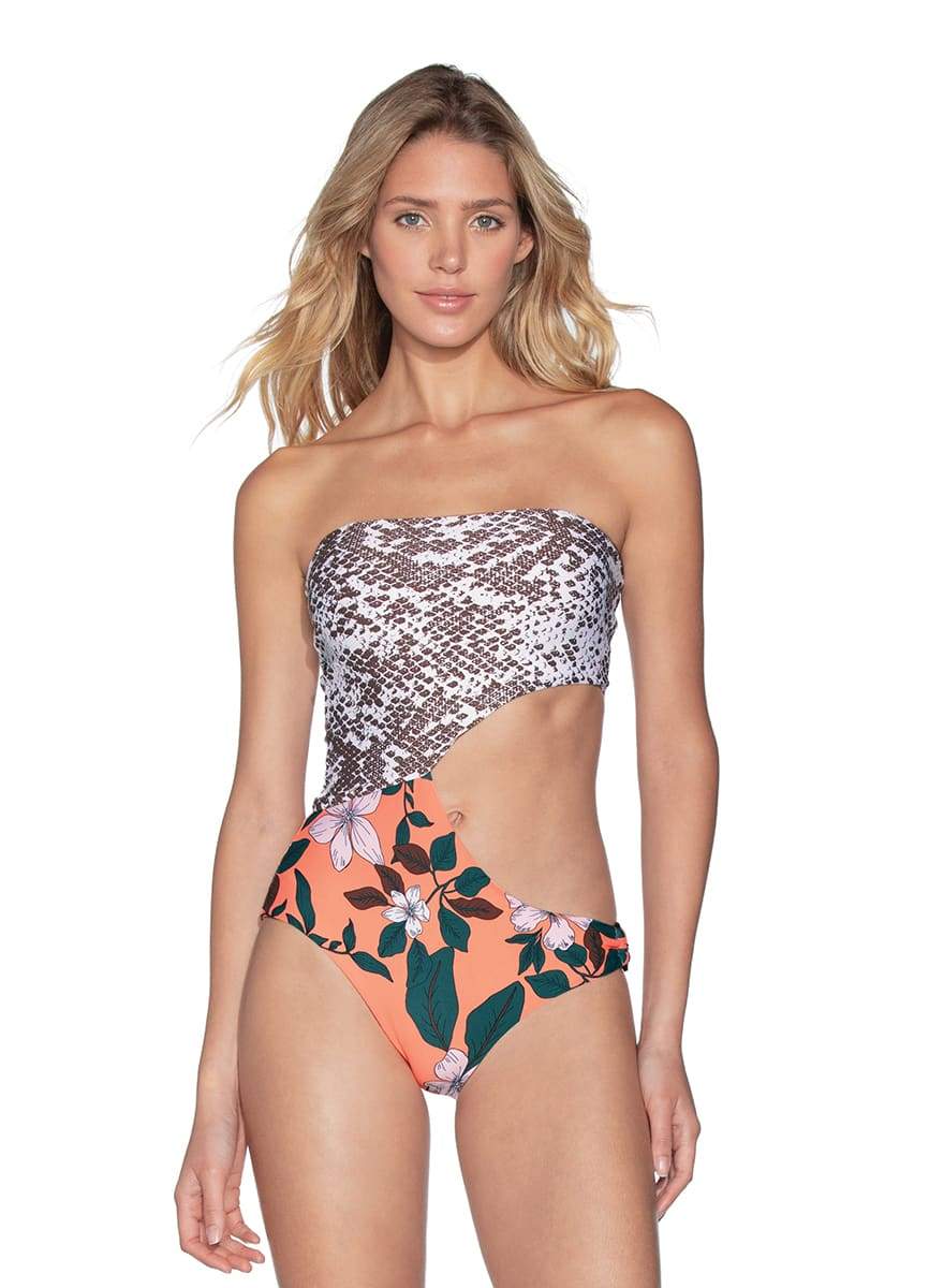 Maaji Shark Bite Reversible Bandeau One Piece Swimsuit