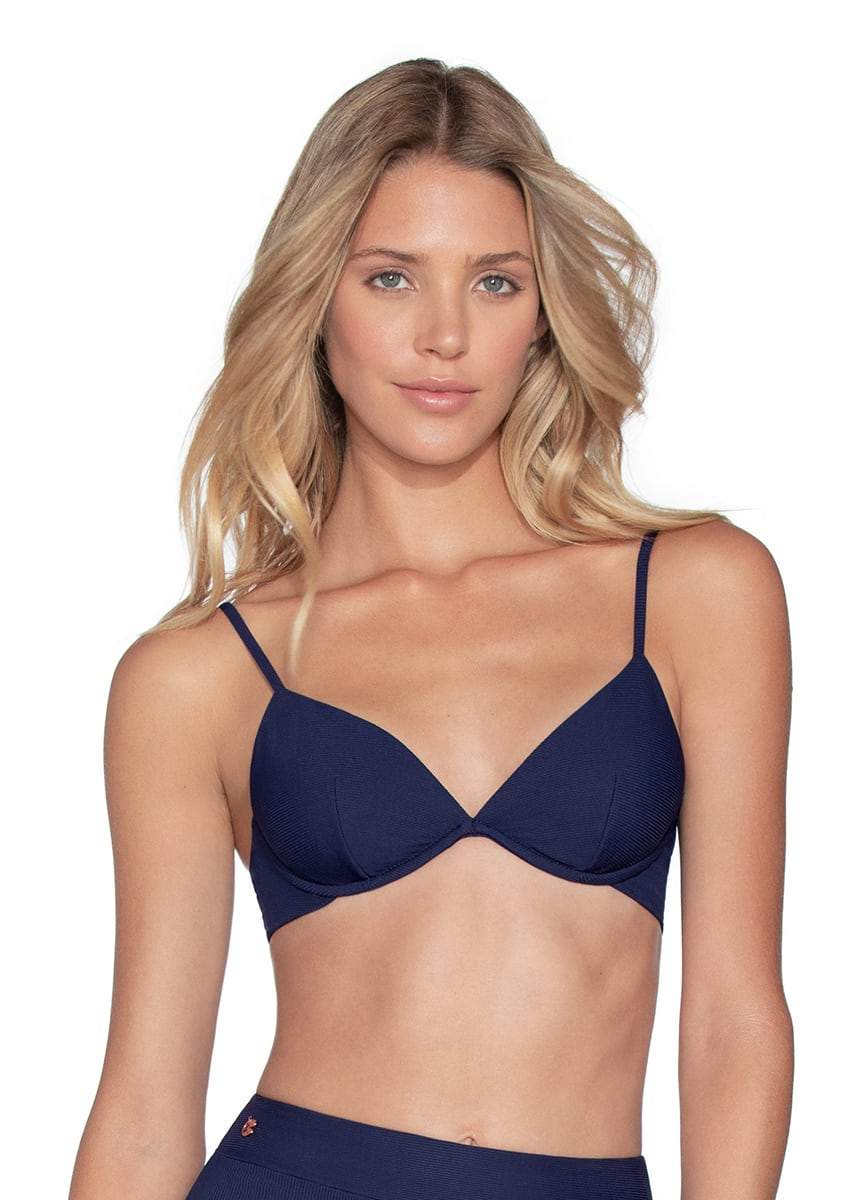 Maaji Ink Blue Lovely Reversible Bikini Top