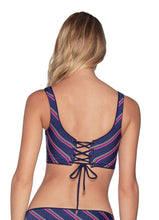 Load image into Gallery viewer, Maaji Ink Blue Dazzling 4-Way Reversible Bralette Bikini Top
