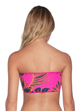 Load image into Gallery viewer, Maaji Hibiscus Pink Ruched Reversible Bandeau Bikini Top
