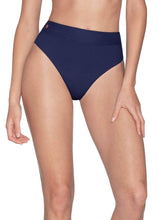 Load image into Gallery viewer, Maaji Ink Blue Suzy Q Reversible High Waisted Bikini Bottom
