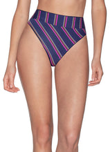 Load image into Gallery viewer, Maaji Ink Blue Suzy Q Reversible High Waisted Bikini Bottom
