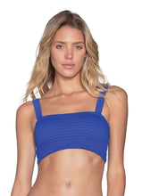 Load image into Gallery viewer, Maaji Pacific Blue Smocking Dazzle 4-Way Reversible Bralette Bikini Top
