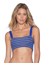 Load image into Gallery viewer, Maaji Pacific Blue Smocking Dazzle 4-Way Reversible Bralette Bikini Top
