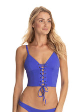 Load image into Gallery viewer, Maaji Campanula Blue Middy Reversible Bikini Top
