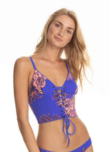 Load image into Gallery viewer, Maaji Campanula Blue Middy Reversible Bikini Top
